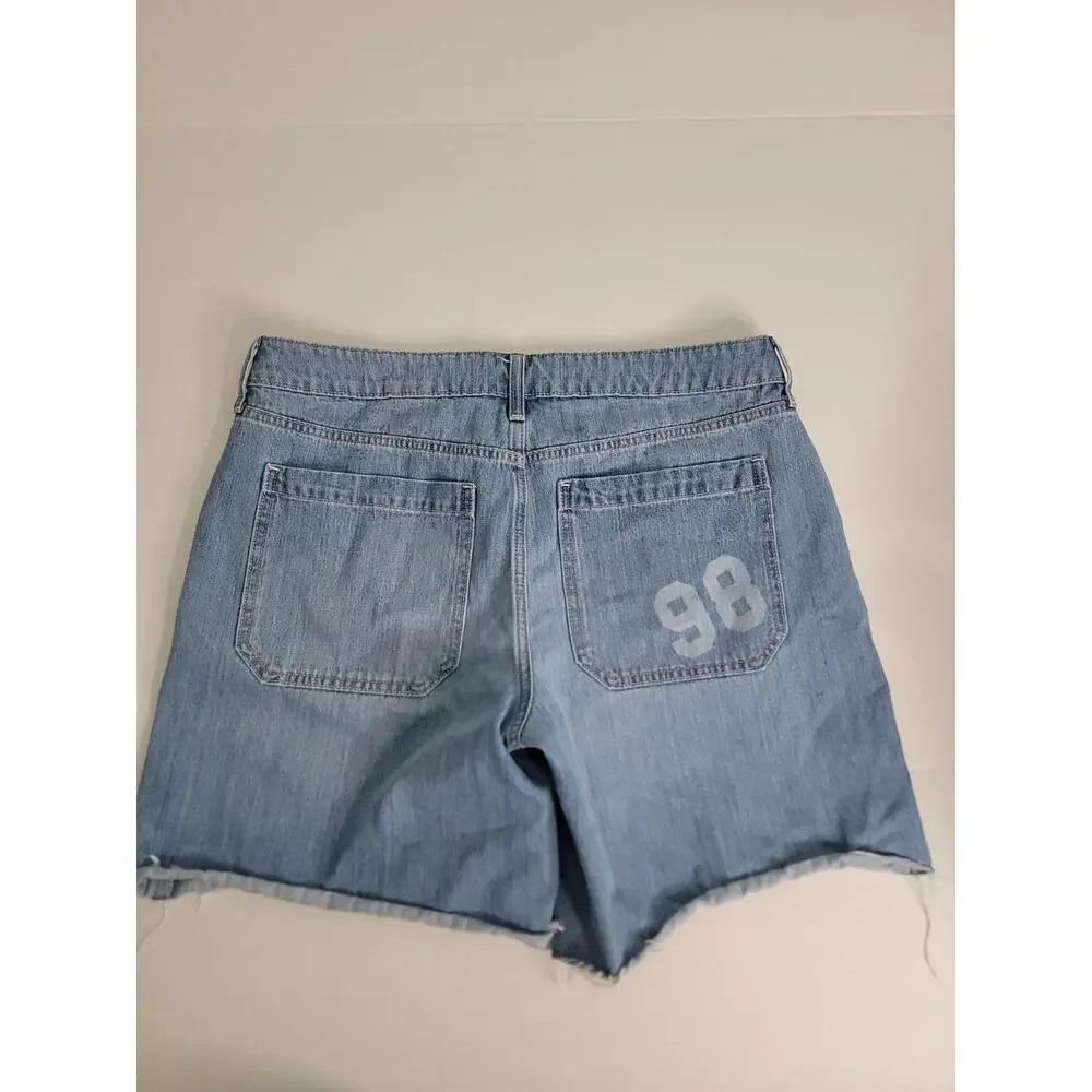 Hollister Jean Shorts Womens SZ 32 Low Rise Baggy Jort Cutoff 100% Cotton
